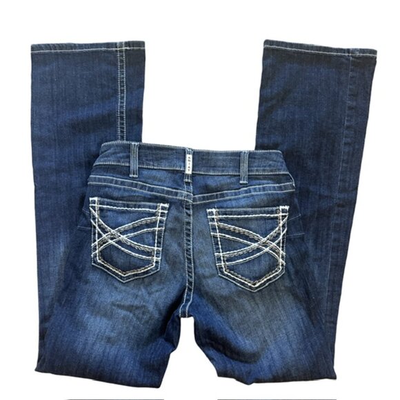 ARIAT π REAL Denim Mid Rise Bootcut Jeans Entwined Stitch Size 31L - Picture 6 of 15